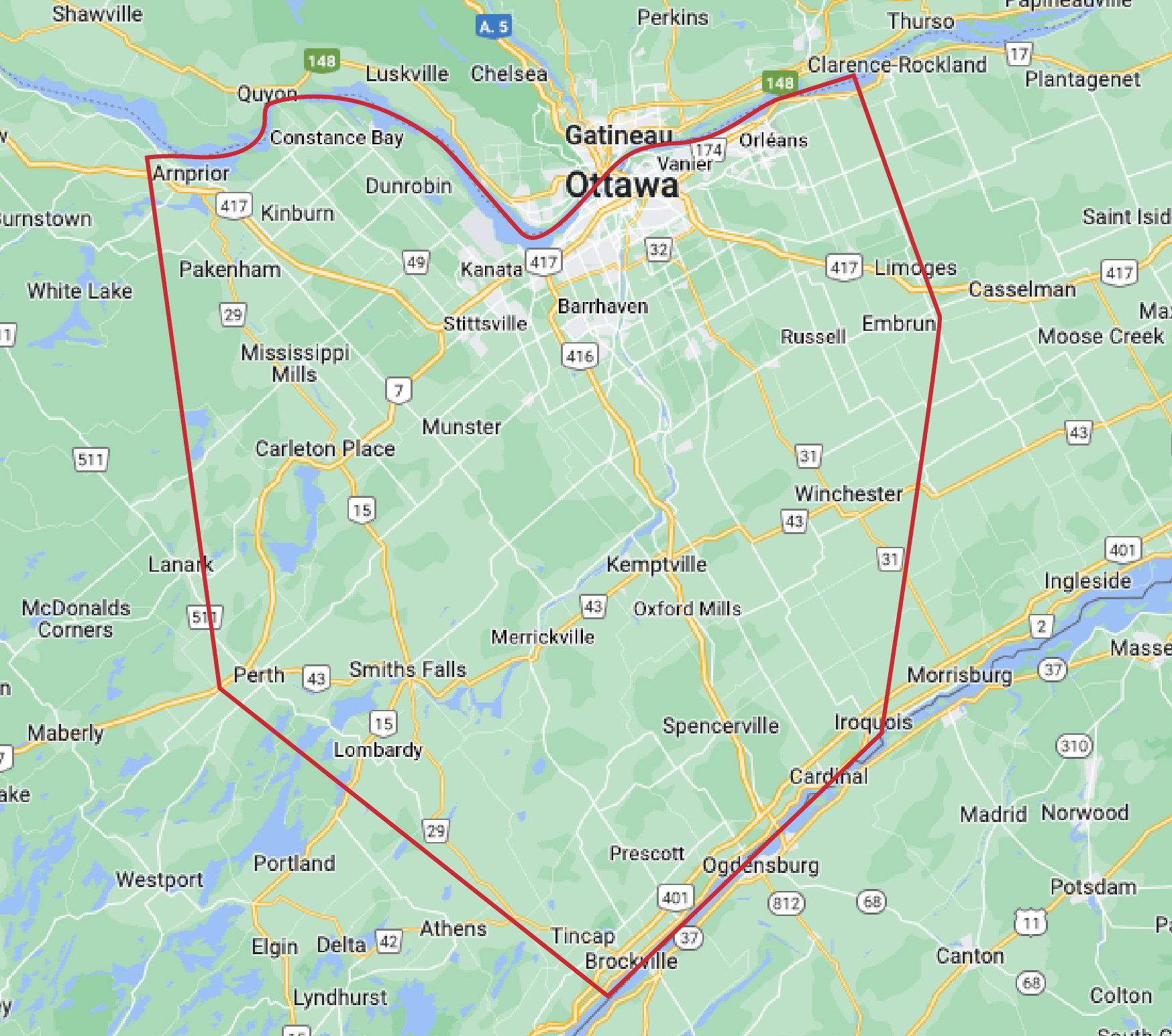 Areas We Serve, Power Vac of Ottawa